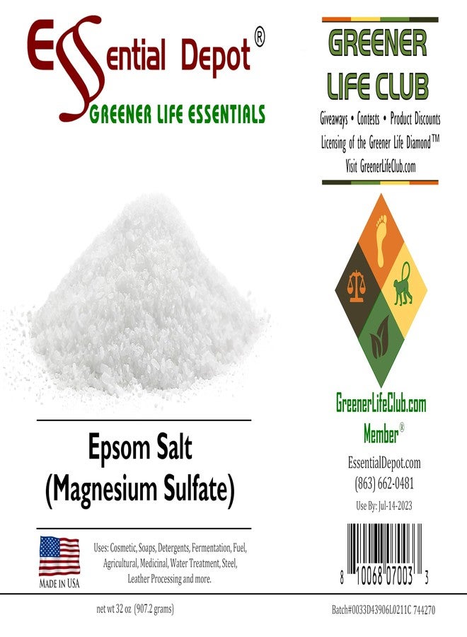 Essential Depot Epsom Salt - Epsom Salts- Magnesium Sulfate (Heptahydrate) - MgSO4-2 lb - Safety Sealed Resealable HDPE Container, Microwave Safe (Remove foil Seal), Freezer Safe - Image 5
